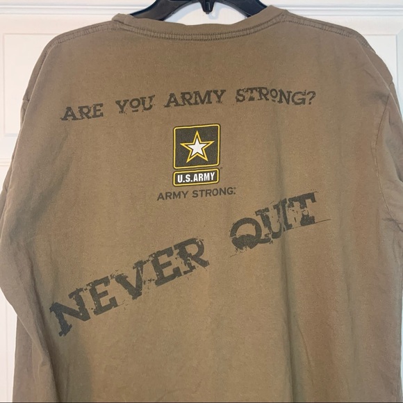 U.S. Army Mens XL Brown Logo T-Shirt I am an American Soldier Soldier's Creed - Picture 3 of 6